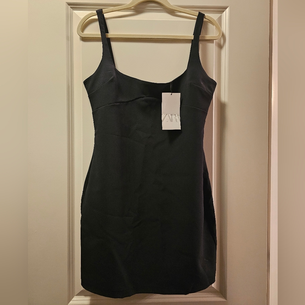 Zara Black Mini Dress. Size L. NWT